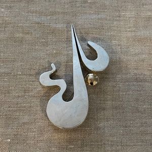 Abstract Silver Brooch